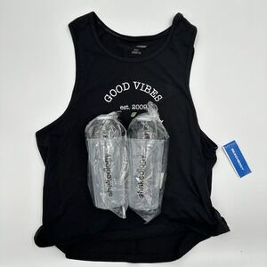 NEW 2 SHAKEOLOGY Blender Shaker 25 oz BPA Free Clear Cup Bottle W Top Shirt